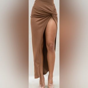 JLUXLABEL Brown Maxi Skirt
